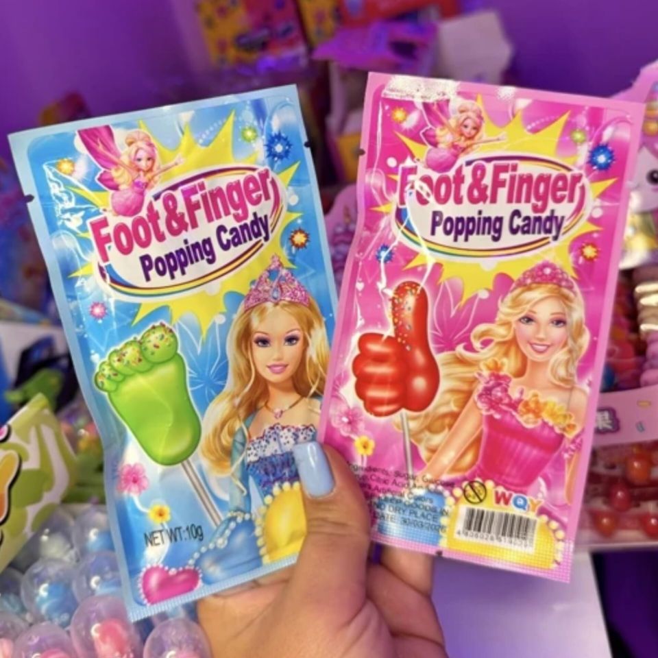 آبنبات چوبی جرقه ای انگشت و پا باربی باکس ۳۰ عددی barbie