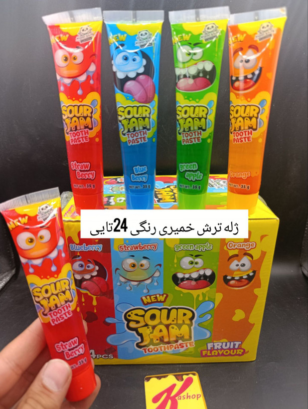 ژله ترش خمیری رنگی بسته 24 عددی