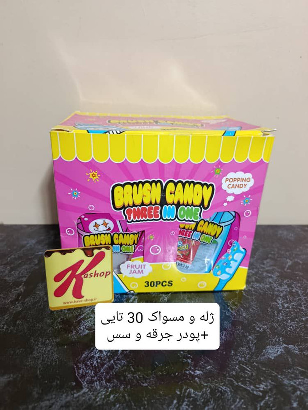 ژله و آبنبات مسواک با پودر جرقه بسته 30 عددی